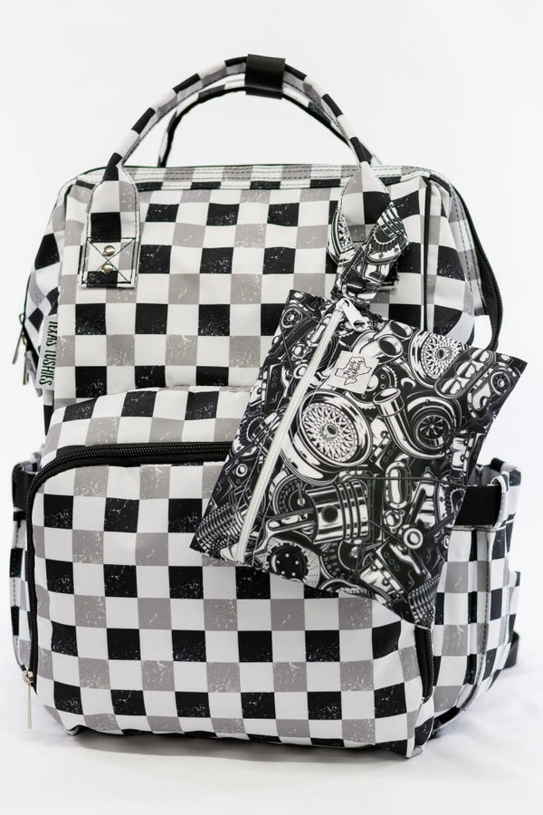 CHECKERED DIAPER BAG