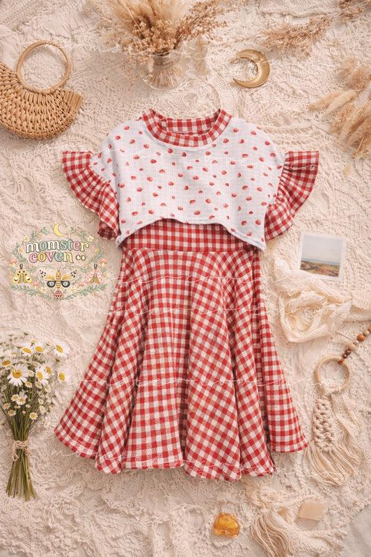 STRAWBERRY PICNIC DRESS SET