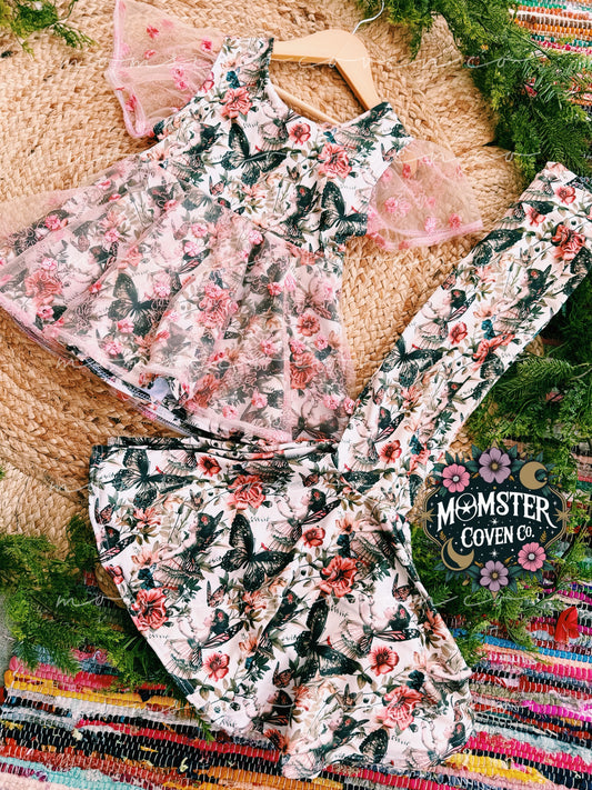 LITTLE FAE PEPLUM TOP + BELLBOTTOM SET