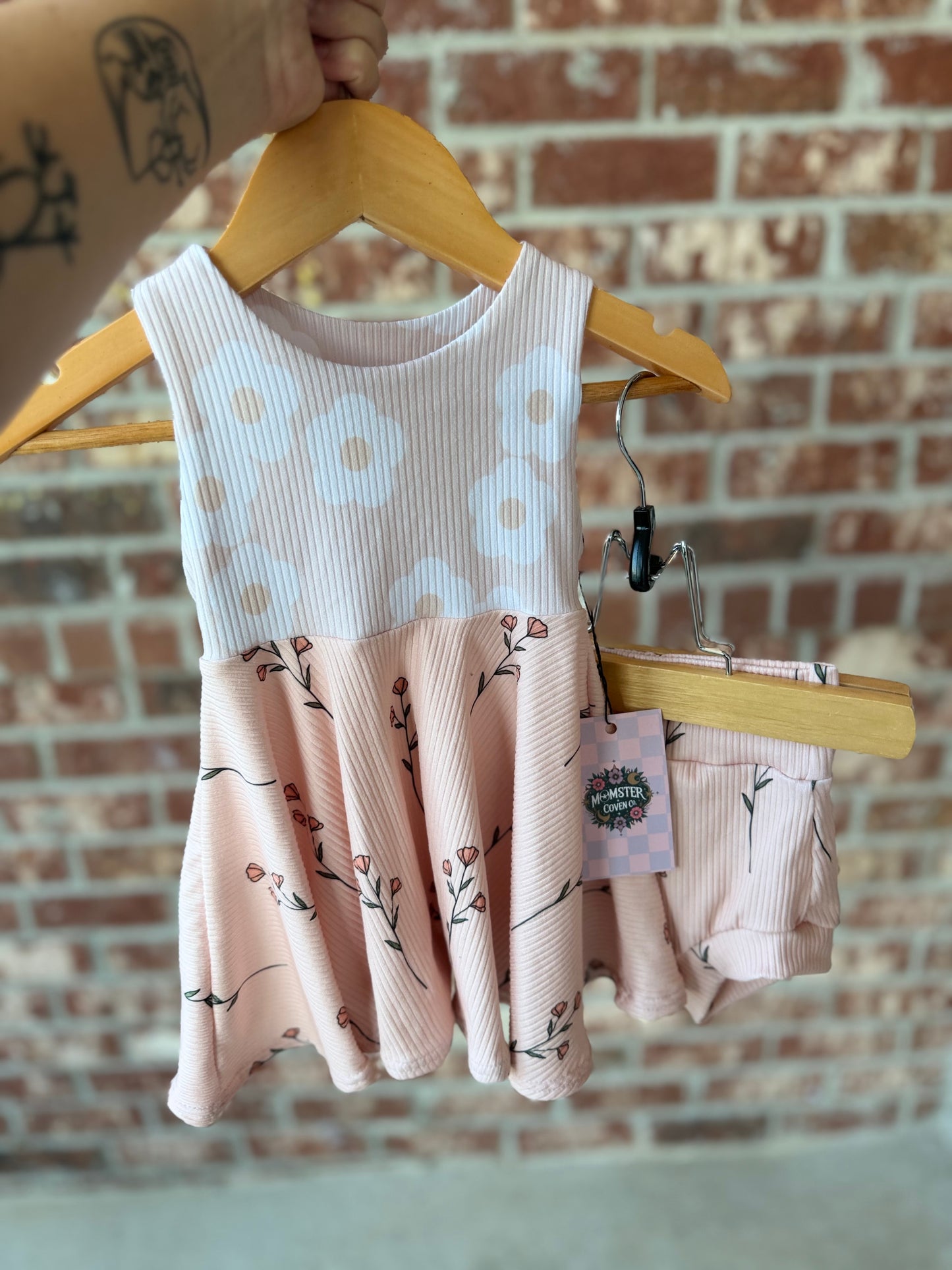 BOHO FLORALS TANK PEPLUM + BUMMIE SET