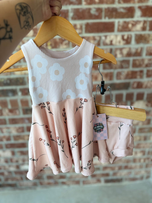 BOHO FLORALS TANK PEPLUM + BUMMIE SET