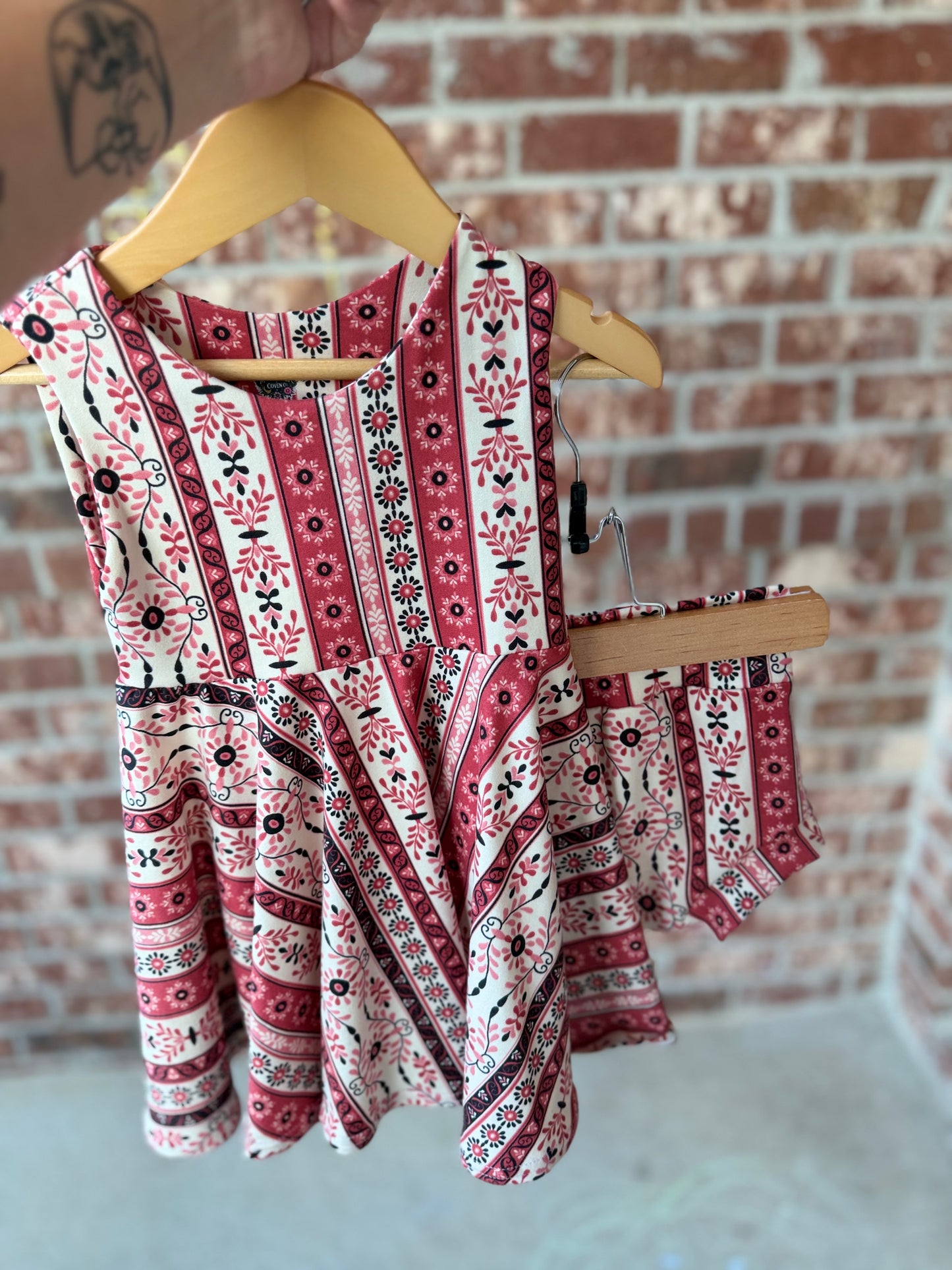 BOHO TANK PEPLUM + BUMMIES SET