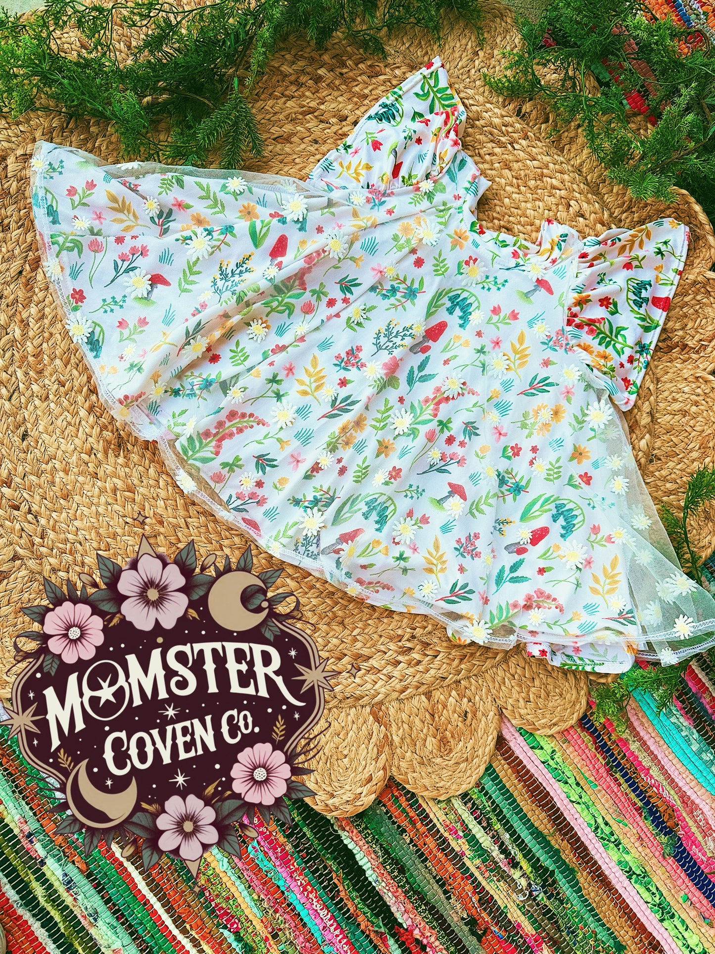 FLORAL DOLL FLUTTER SLEEVE DRESS